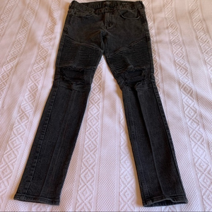 PacSun Black Distressed Stacked Skinny Jeans Size 30X30‎